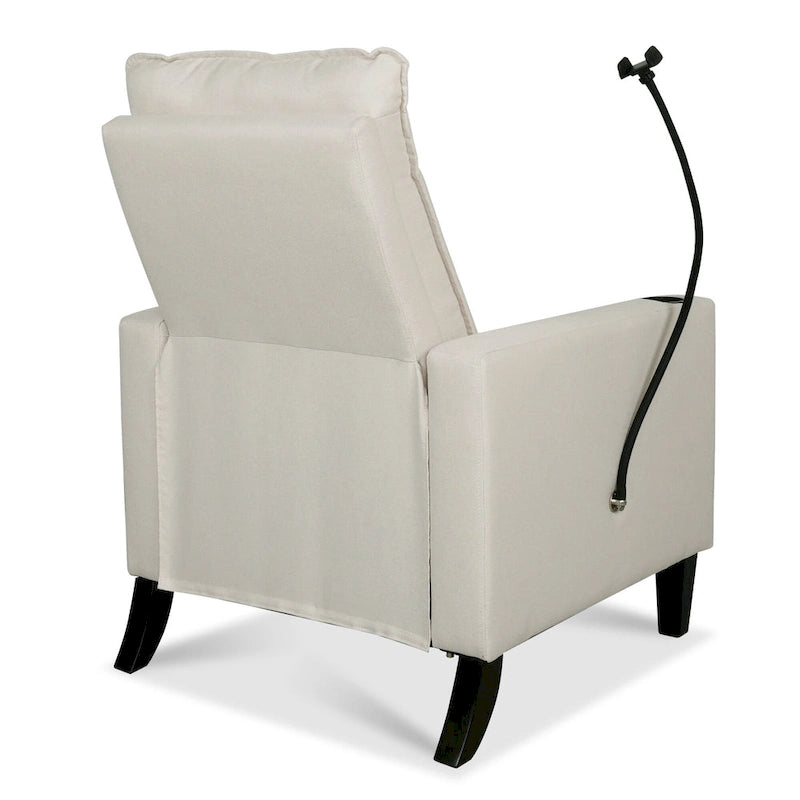 Fauteuil inclinable en tissu avec porte-téléphone flexible et rangement latéral