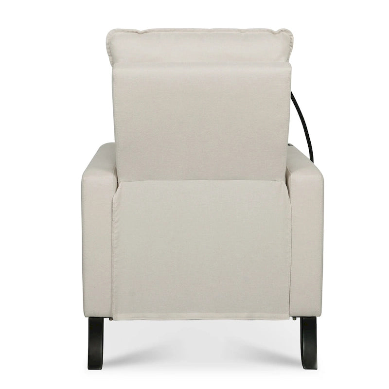Fauteuil inclinable en tissu avec porte-téléphone flexible et rangement latéral