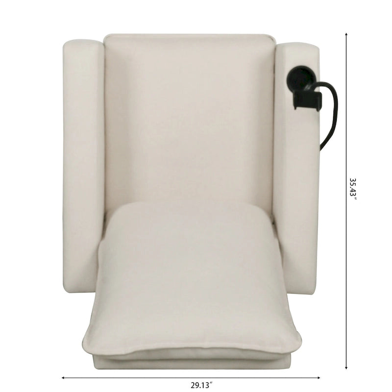 Fauteuil inclinable en tissu avec porte-téléphone flexible et rangement latéral