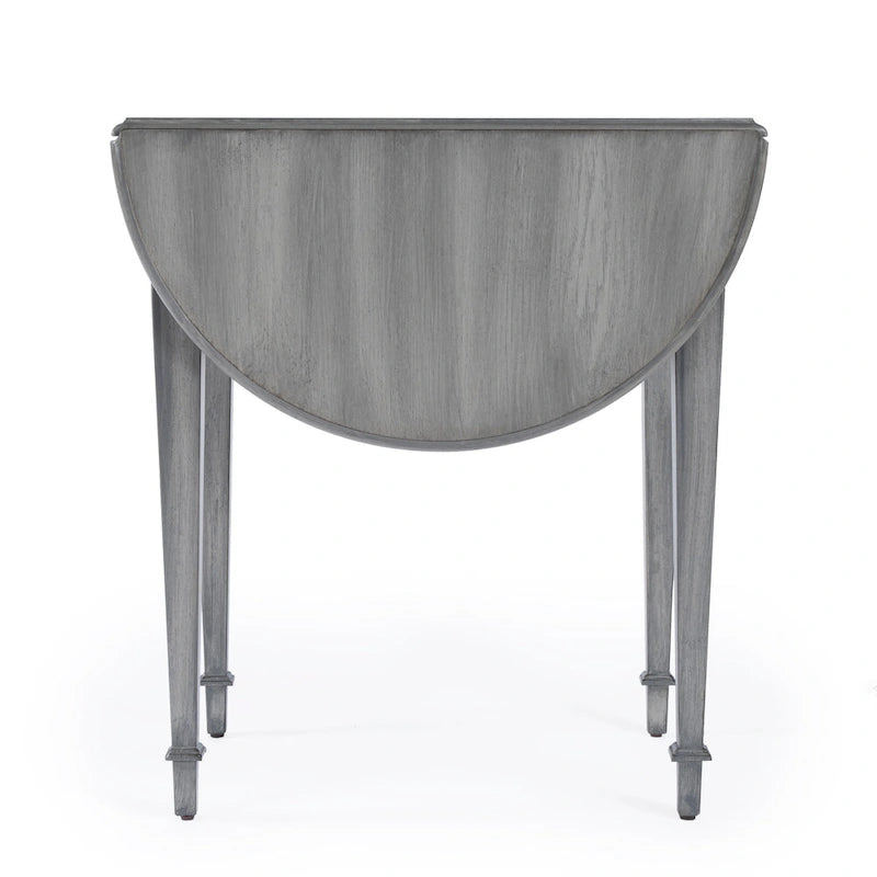 Table d'appoint à abattants Pembroke avec incrustation en placage et tiroir en laiton antique