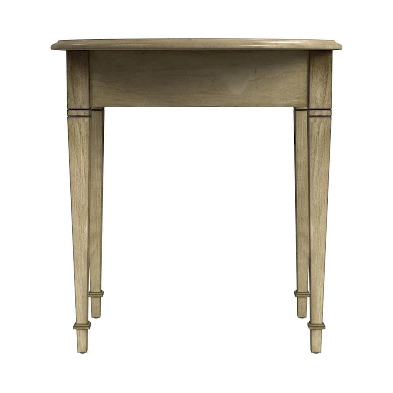 Table d'appoint à abattants Pembroke avec incrustation en placage et tiroir en laiton antique