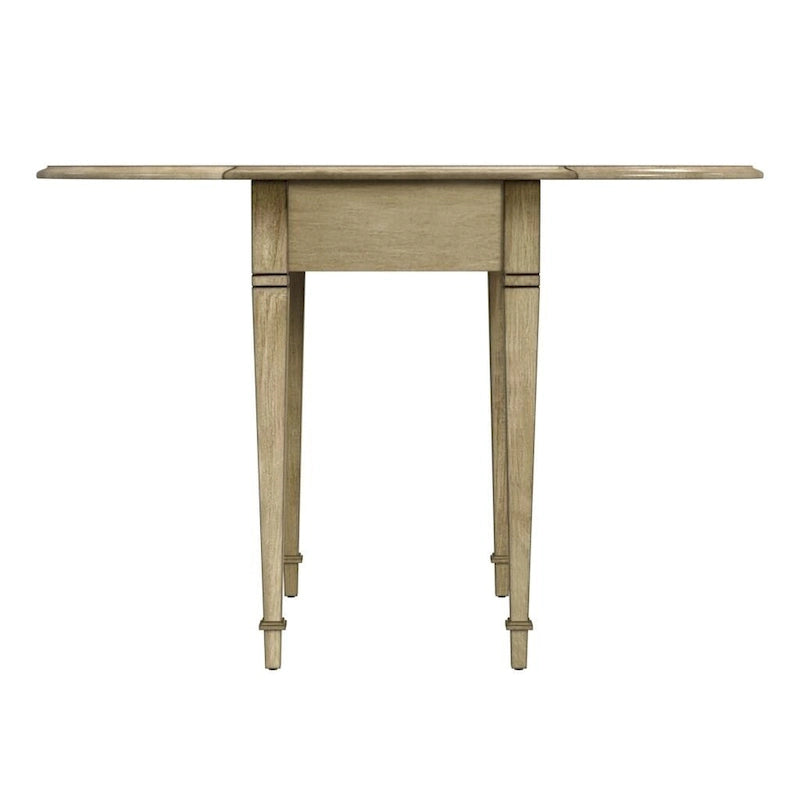 Table d'appoint à abattants Pembroke avec incrustation en placage et tiroir en laiton antique