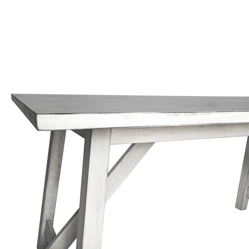Table de salle à manger rustique à tréteaux en bois massif avec finition résistante à l'eau, cappuccino clair