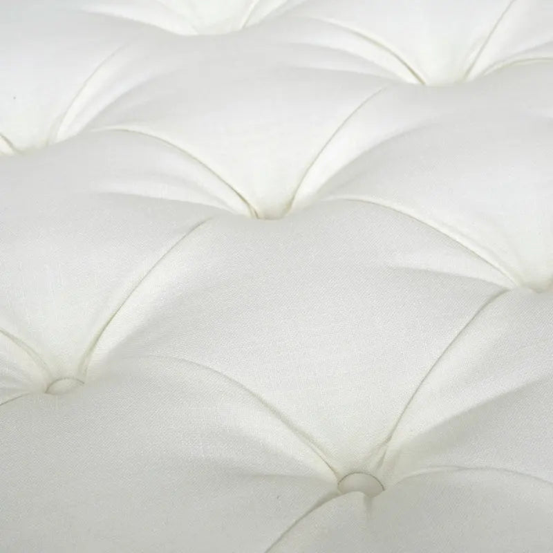 Pouf de cocktail rond capitonné avec jupe plissée, bleu nuit
