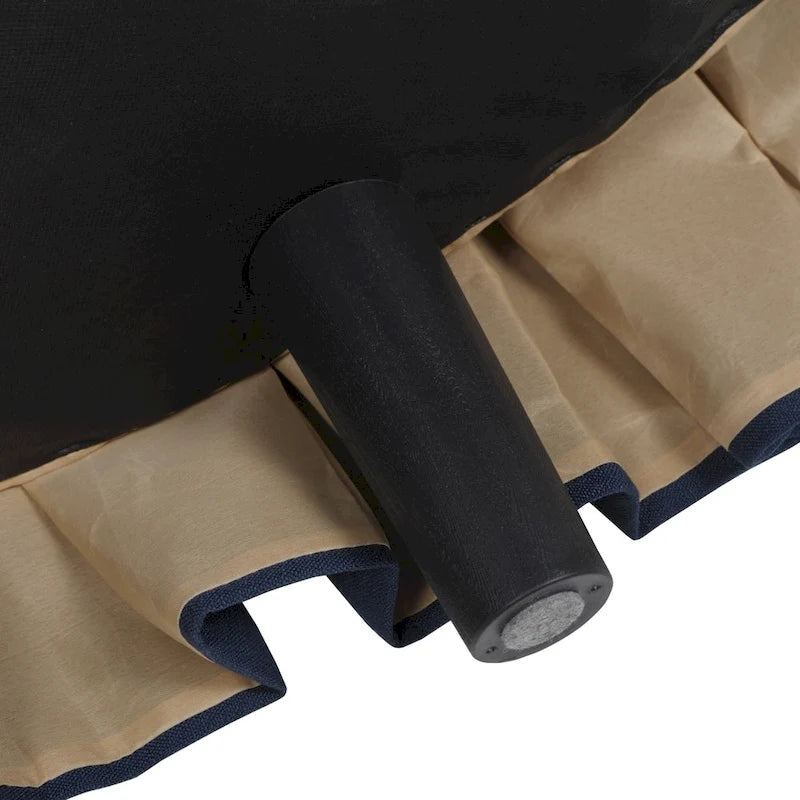 Pouf de cocktail rond capitonné avec jupe plissée, bleu nuit