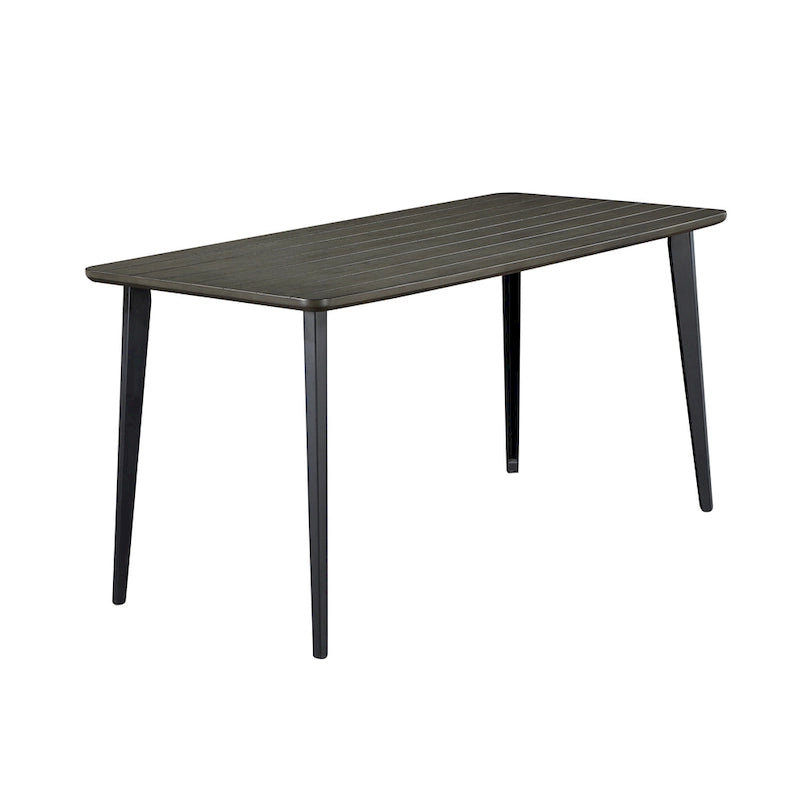 Table à manger 60 pouces en placage d'acacia gris chêne foncé, style moderne du milieu du siècle