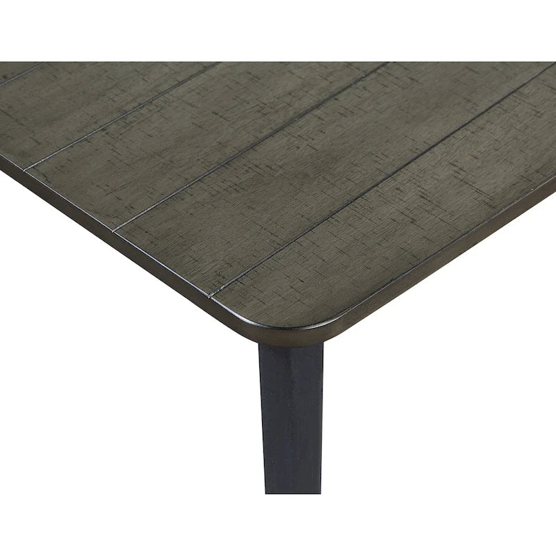 Table à manger 60 pouces en placage d'acacia gris chêne foncé, style moderne du milieu du siècle