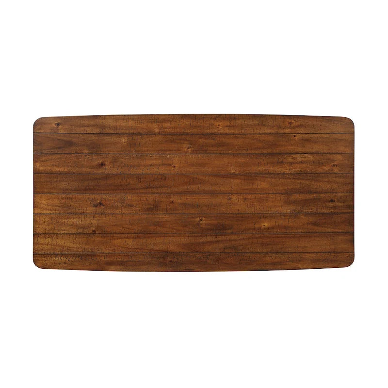 Table à manger 60 pouces en placage d'acacia gris chêne foncé, style moderne du milieu du siècle