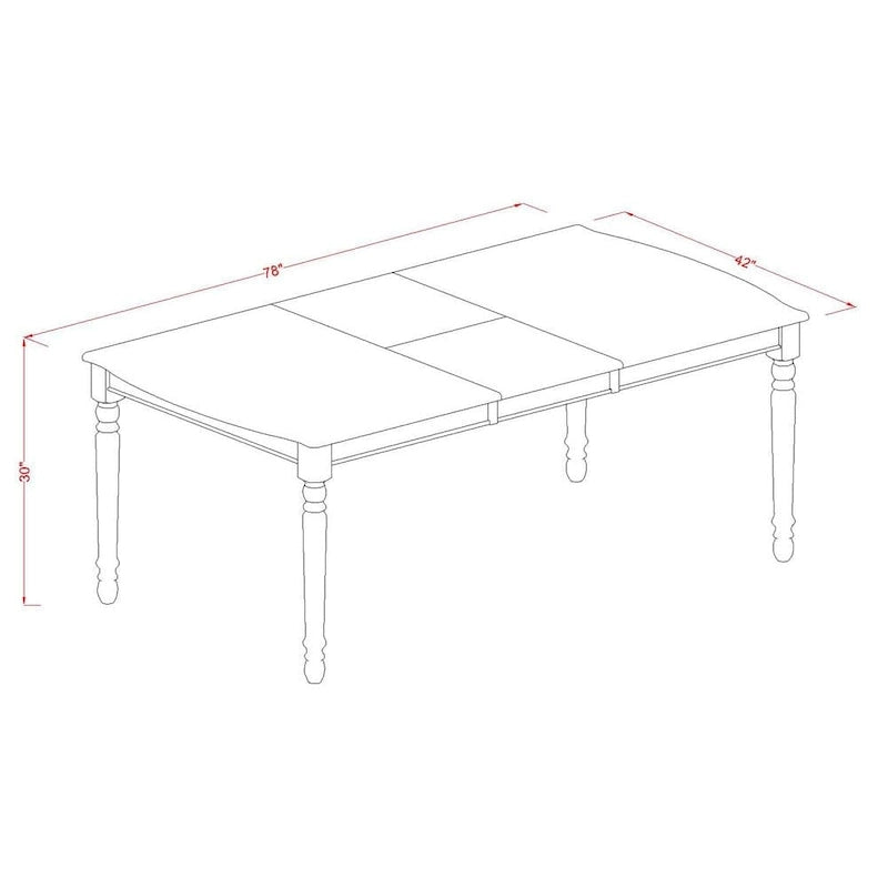 Table de salle à manger rectangulaire en bois blanc lin avec rallonge papillon