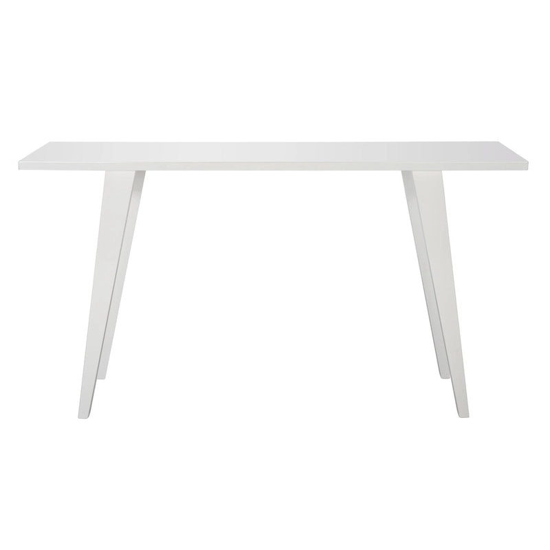 Console moderne rustique avec pieds évasés, finition chêne blanc