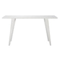 Console moderne rustique avec pieds évasés, finition chêne blanc