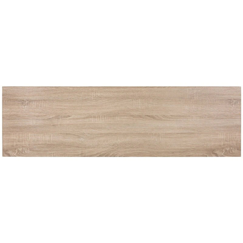 Console moderne rustique avec pieds évasés, finition chêne blanc