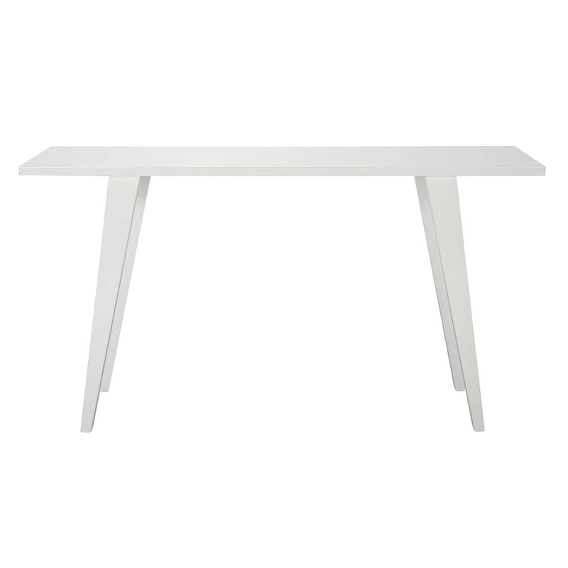 Console moderne rustique avec pieds évasés, finition chêne blanc