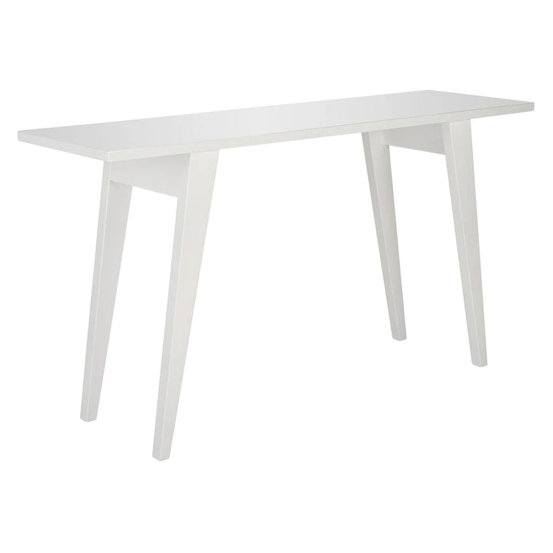 Console moderne rustique avec pieds évasés, finition chêne blanc