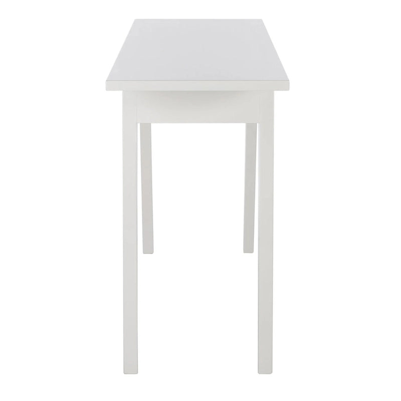Console moderne rustique avec pieds évasés, finition chêne blanc