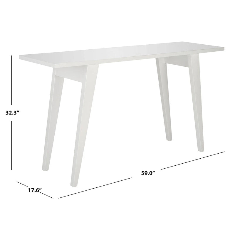 Console moderne rustique avec pieds évasés, finition chêne blanc