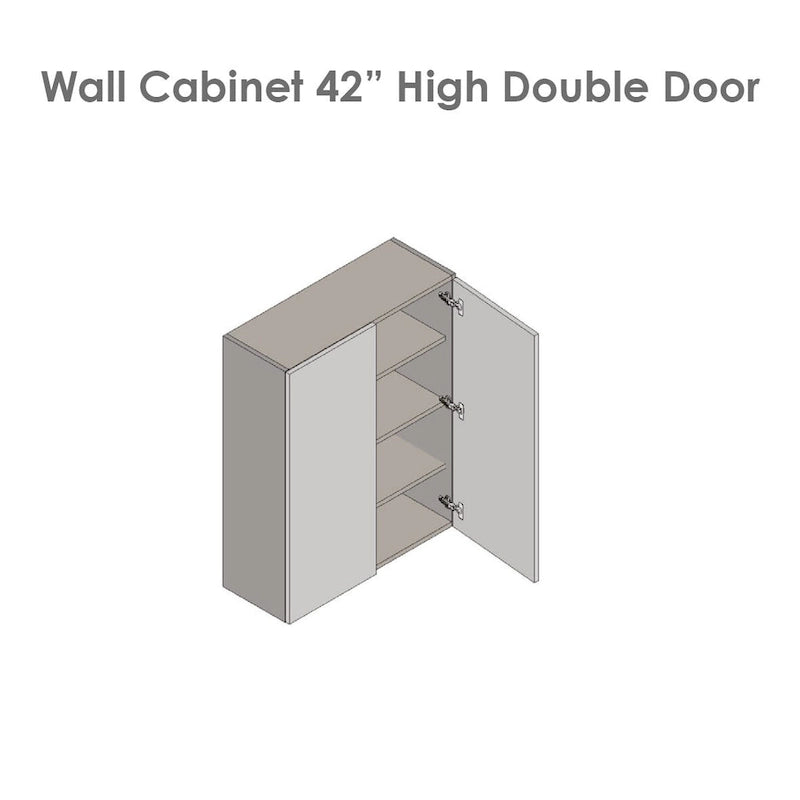 Double Door Wall Cabinet Shaker Style Panel White Off-white Brown Black Grey