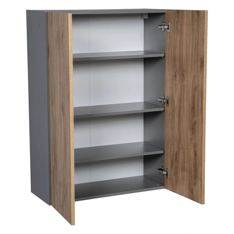 Armoire murale à double porte Panneau de style Shaker Blanc Crème Marron Noir Gris