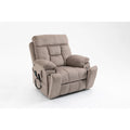 Fauteuil inclinable électrique surdimensionné avec fonction de levage, chaleur et massage, en chenille marron