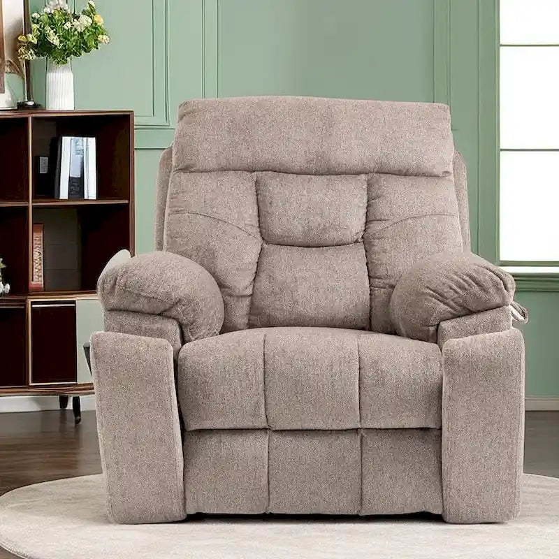 Oversized Power Lift Recliner Chair with Heat Massage Brown Chenille