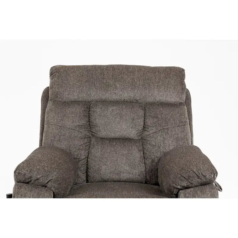 Fauteuil inclinable électrique surdimensionné avec fonction de levage, chaleur et massage, en chenille marron
