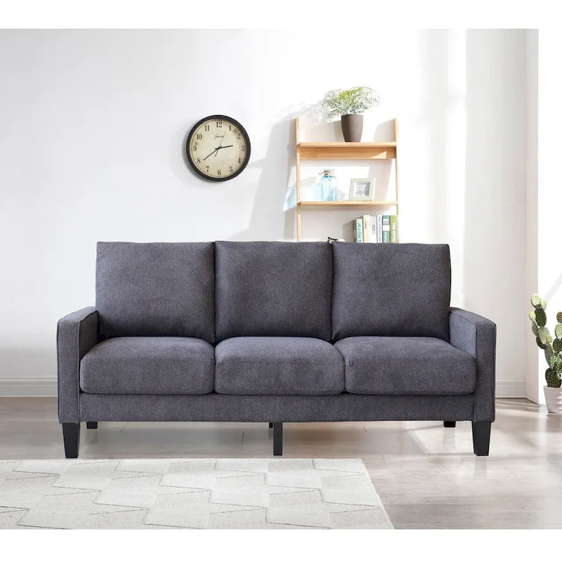 Upholstered Living Room Sofa with Solid Wood Legs and Storage