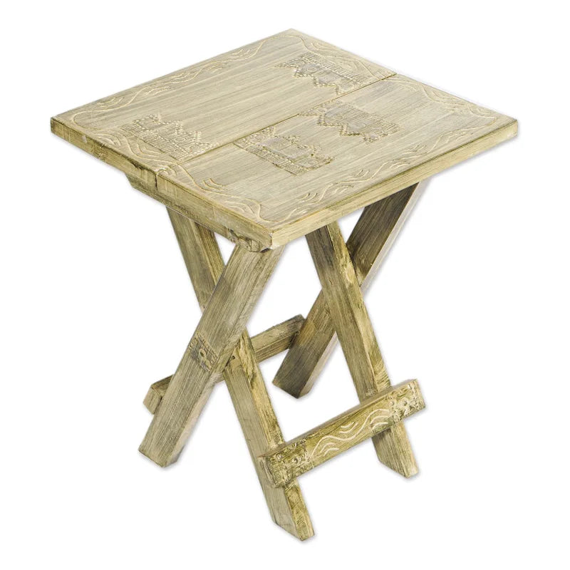 Table pliante en bois faite à la main, « Picnic Time » (Ghana)