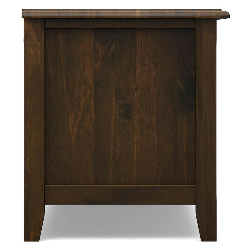 72-Inch Solid Wood Low Profile TV Stand with Storage Mahogany Brown