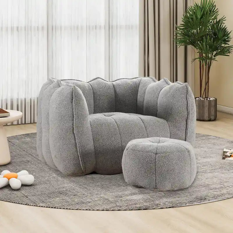 Round Tufted Accent Chair Soft Chenille Upholstery Armrest Olive Khaki