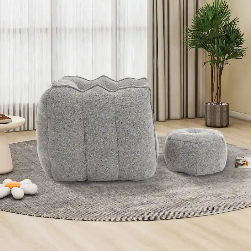 Fauteuil d'appoint rond touffeté rembourré en chenille douce avec accoudoirs olive kaki