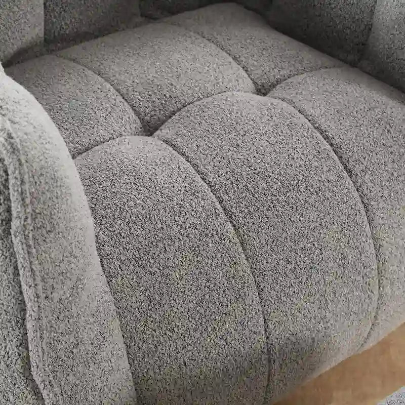 Fauteuil d'appoint rond touffeté rembourré en chenille douce avec accoudoirs olive kaki