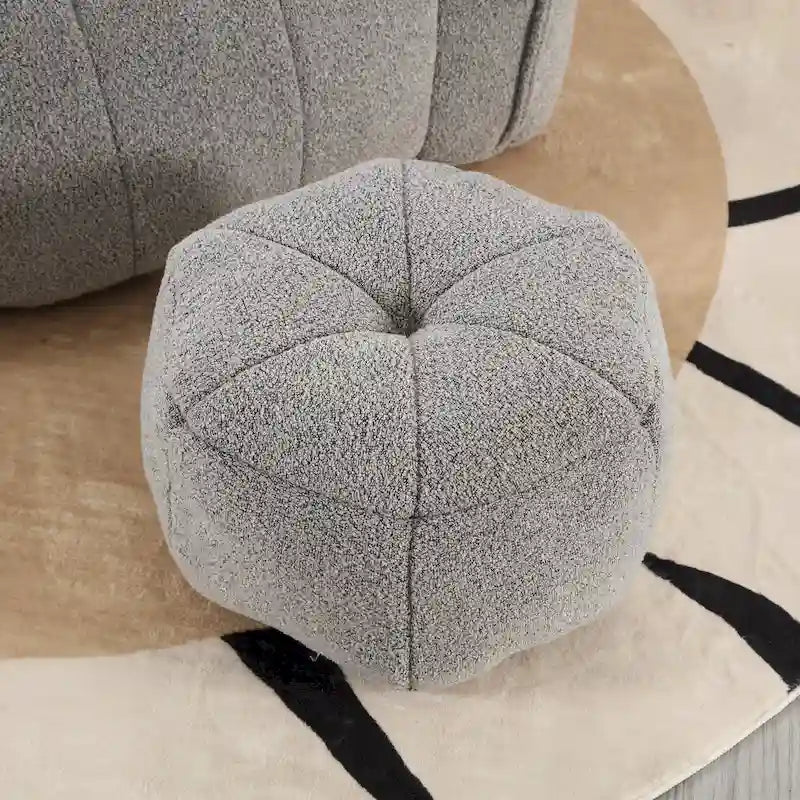 Fauteuil d'appoint rond touffeté rembourré en chenille douce avec accoudoirs olive kaki