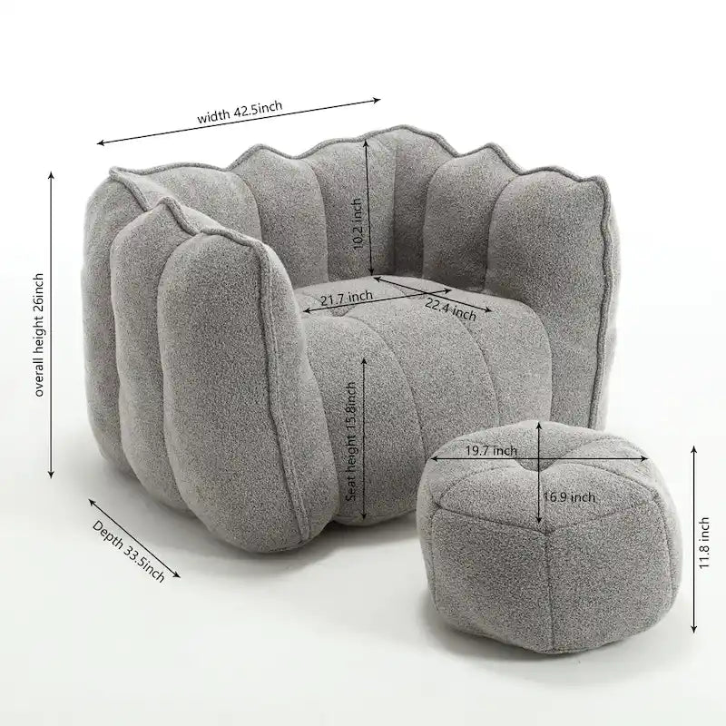 Fauteuil d'appoint rond touffeté rembourré en chenille douce avec accoudoirs olive kaki