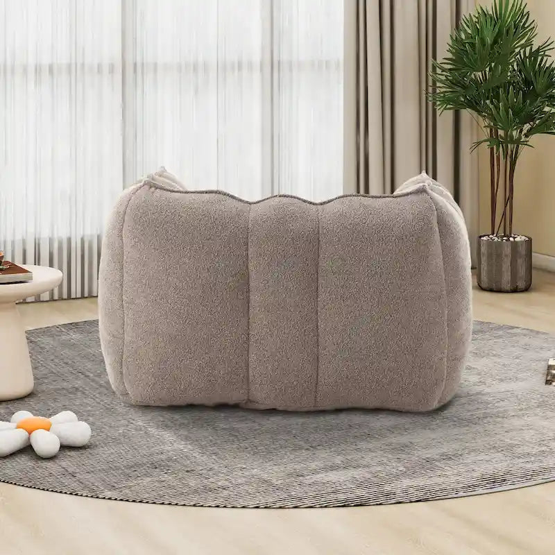 Fauteuil d'appoint rond touffeté rembourré en chenille douce avec accoudoirs olive kaki