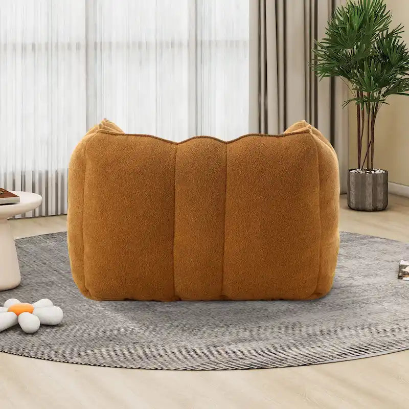 Fauteuil d'appoint rond touffeté rembourré en chenille douce avec accoudoirs olive kaki