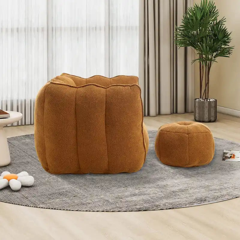 Fauteuil d'appoint rond touffeté rembourré en chenille douce avec accoudoirs olive kaki