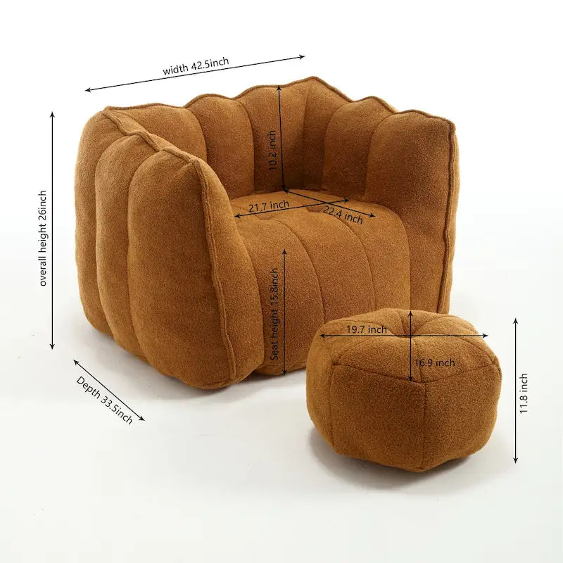 Fauteuil d'appoint rond touffeté rembourré en chenille douce avec accoudoirs olive kaki