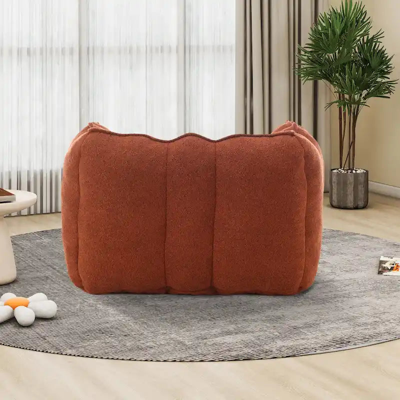 Fauteuil d'appoint rond touffeté rembourré en chenille douce avec accoudoirs olive kaki