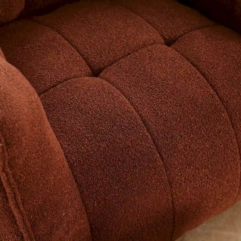 Fauteuil d'appoint rond touffeté rembourré en chenille douce avec accoudoirs olive kaki