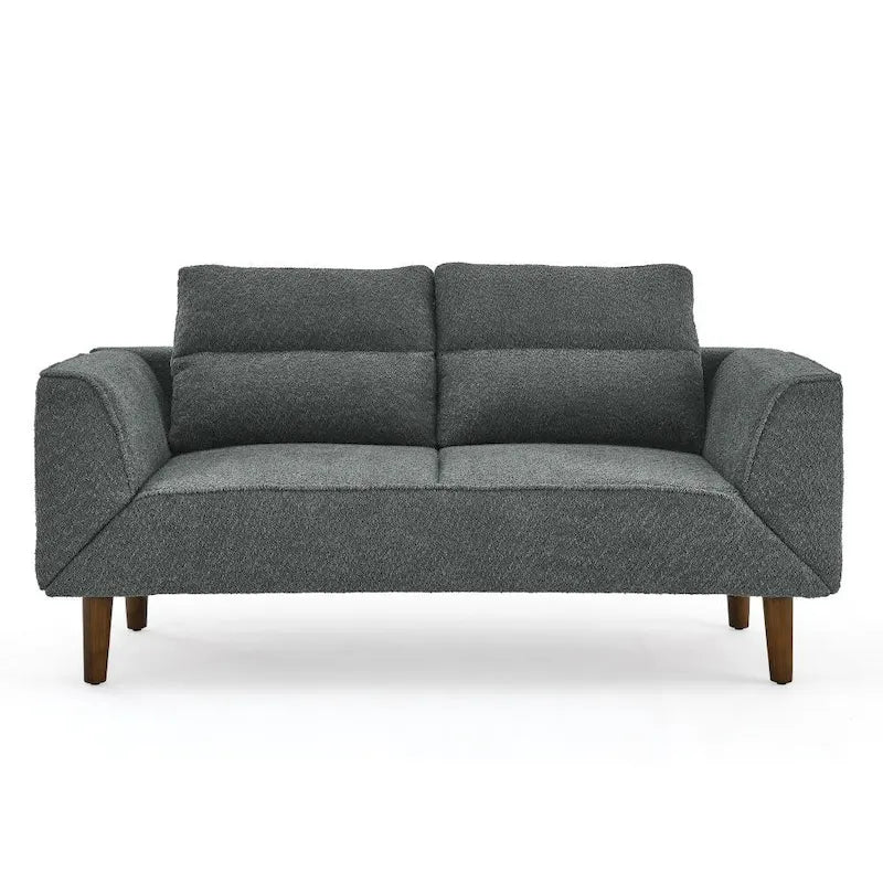 Causeuse compacte en tissu bouclé doux avec accoudoirs réglables