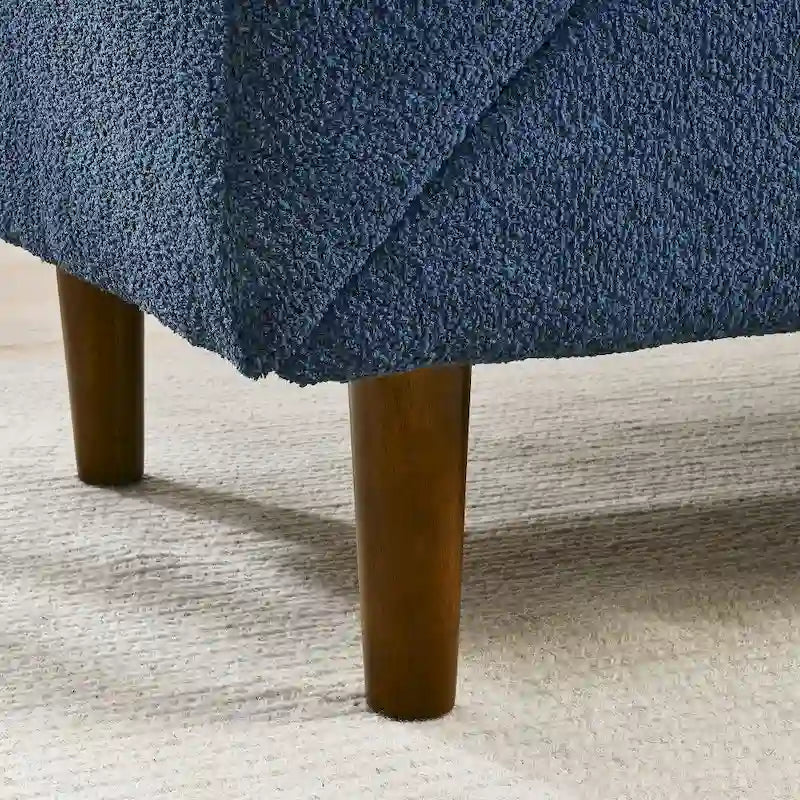 Causeuse compacte en tissu bouclé doux avec accoudoirs réglables