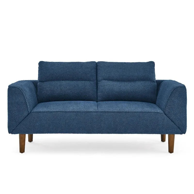 Causeuse compacte en tissu bouclé doux avec accoudoirs réglables