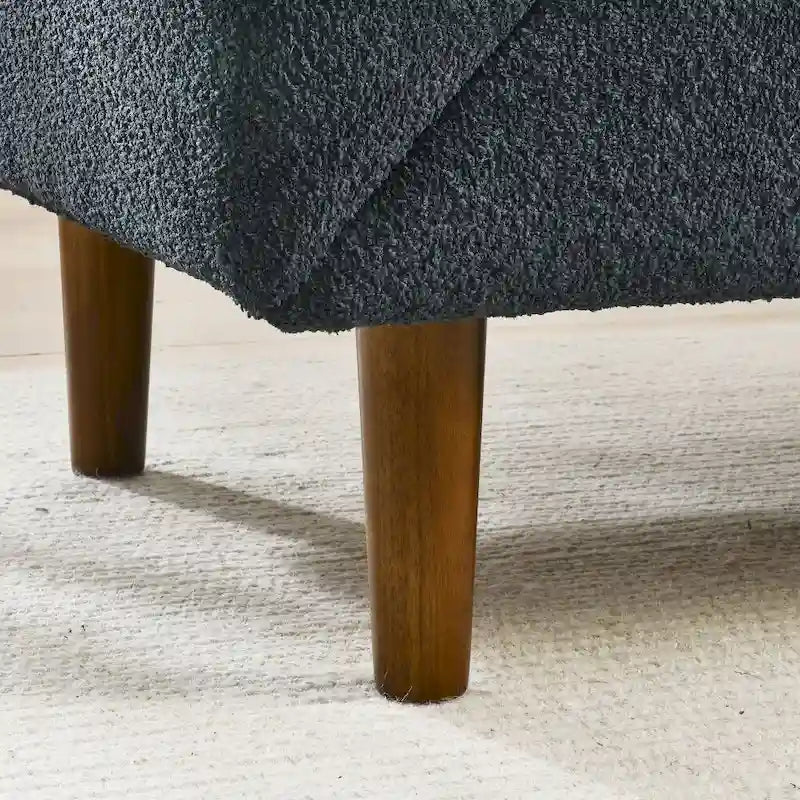 Causeuse compacte en tissu bouclé doux avec accoudoirs réglables